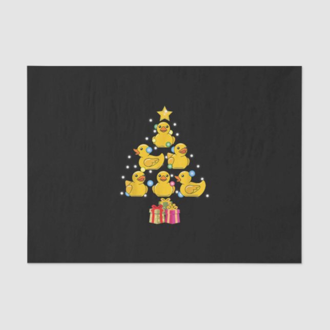Rubber Duck Christmas Tree Duckie Quack Christmas Tissue Paper (Front)