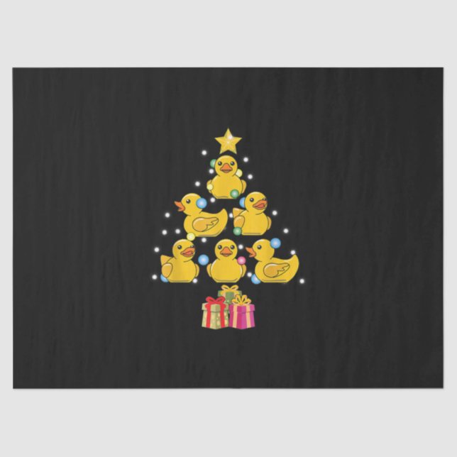 Rubber Duck Christmas Tree Duckie Quack Christmas Tissue Paper (Front)