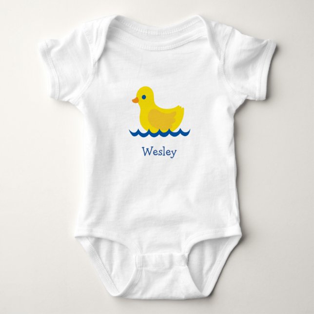 Rubber Duck Custom Baby Bodysuit (Front)