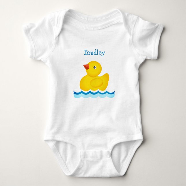 Rubber Duck Custom Baby Bodysuit (Front)