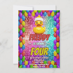 Rubber Duck custom character birthday invite