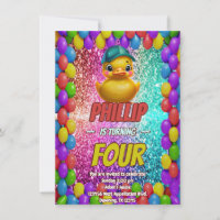 Rubber Duck custom character birthday invite