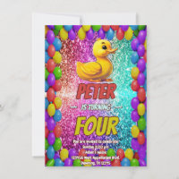 Rubber Duck custom character birthday invite