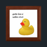 Rubber duck cute fun yellow custom jewellery box<br><div class="desc">Cute yellow rubber duck fun custom trinket box,   gift box,  jewellery box.  great gift idea for animal lovers</div>