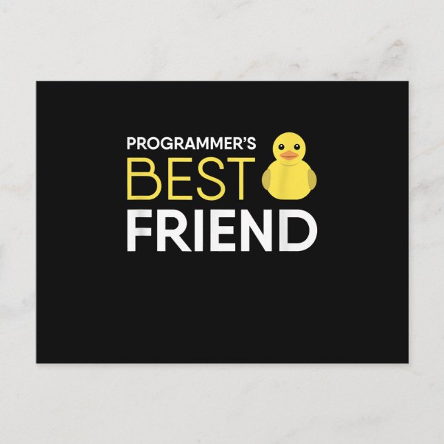 Rubber Duck Debugging Programmers Best Friend Announcement Postcard (Front)