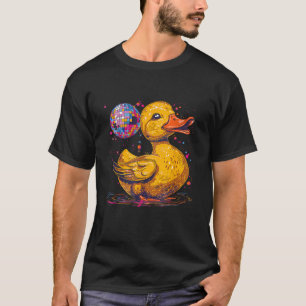 Rubber Duck Disco Ball Artwork Dancing Rubber Duck T-Shirt