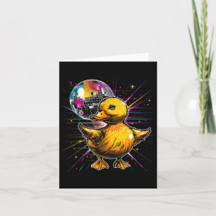 Rubber Duck Disco Dancing Disco Ball Music Rubber  Card