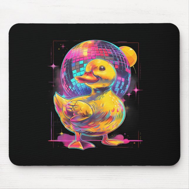 Rubber Duck Disco Music Dancing Rubber Duckie Disc Mouse Pad (Front)