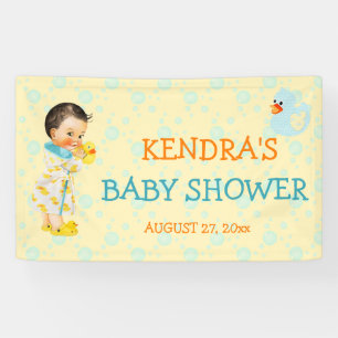 Rubber Duck Ducky Bubbles Gender Neutral Yellow Banner