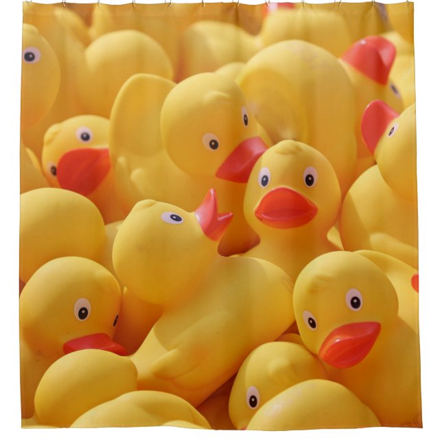 Rubber Duck Ducky Ducks Kid's Shower Curtain (Front)