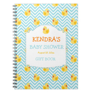 Rubber Duck Ducky Gender Neutral Baby Shower Spiral Notebook