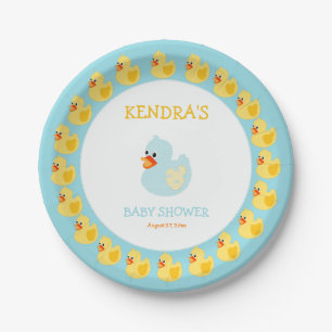 Rubber Duck Ducky Gender Neutral Paper Plate