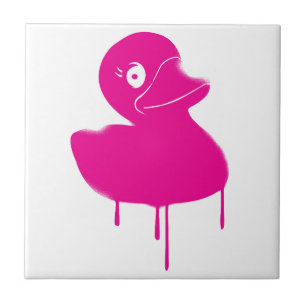 Rubber Duck Ducky Graffiti Art Tile