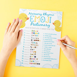 Rubber Duck Emoji Nursery Rhyme Shower Game Notepad