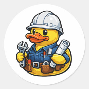 Rubber Duck Engineer Classic Round Sticker