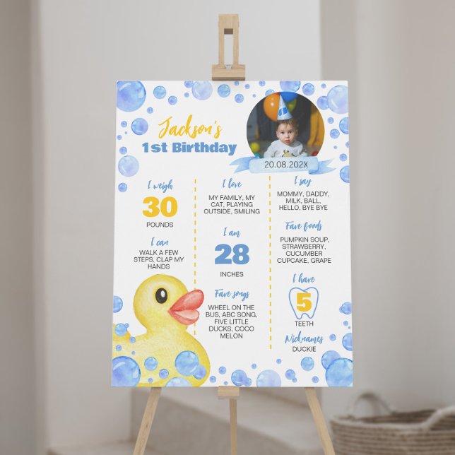Rubber Duck First Birthday Milestone Sign (Creator Uploaded)