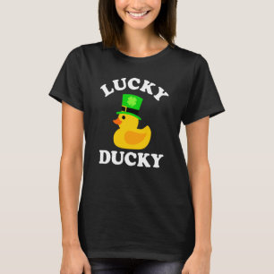Rubber Duck Four Leaf C Hat Lucky Ducky St Patrick T-Shirt