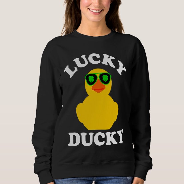 Rubber Duck Four Leaf C Sunglasses Lucky Ducky Sweatshirt (Front)