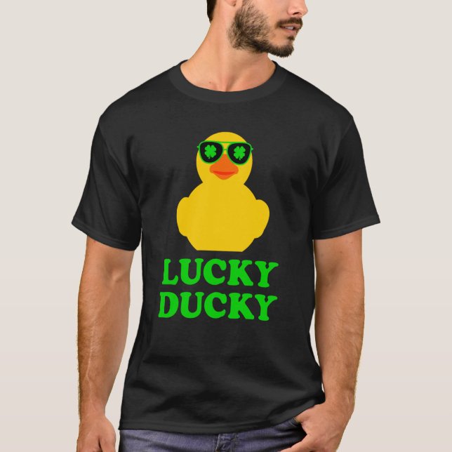 Rubber Duck Four Leaf C Sunglasses St Patrick's Da T-Shirt (Front)