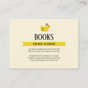 Rubber Duck Gender Neutral Couples Baby Shower Enclosure Card
