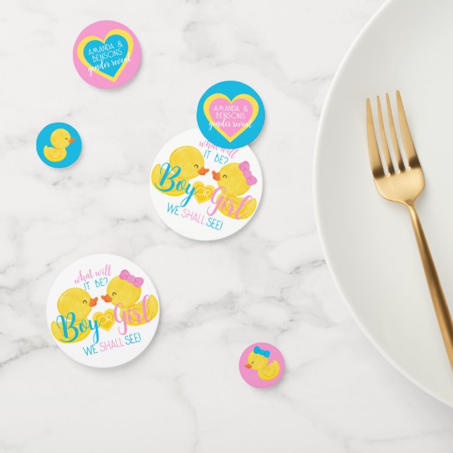 Rubber Duck Gender Reveal Decorative Table Confetti (Group)
