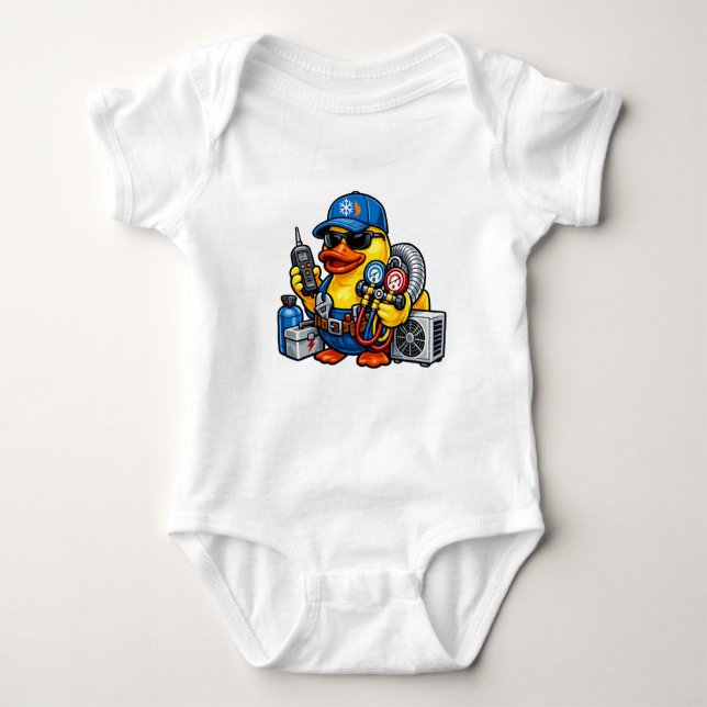 Rubber Duck HVAC Technician Baby Bodysuit (Front)