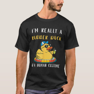 Rubber Duck In Human Costume Cool Duck Water Play T-Shirt
