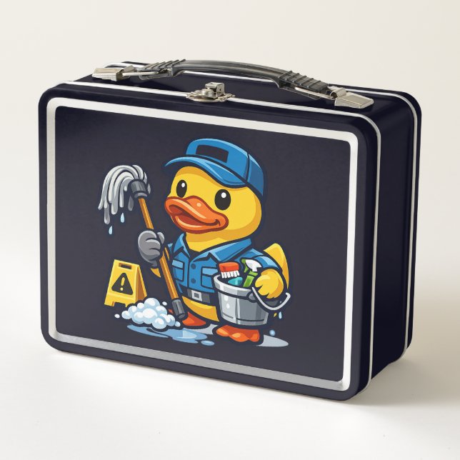 Rubber Duck Janitor Metal Lunch Box (Front)