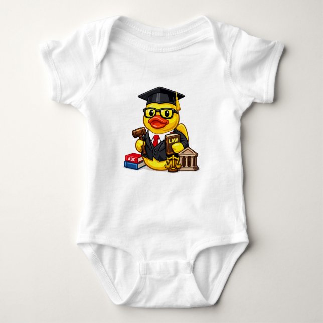 Rubber Duck Lawyer Baby Bodysuit (Front)