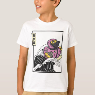 Rubber Duck Ninja Surfing Kanagawa Wave Kawaii Aes T-Shirt