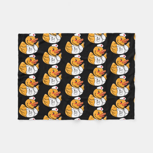 Rubber Duck Nurse Duck On Duty Medical Rubber Fleece Blanket (Front (Horizontal))