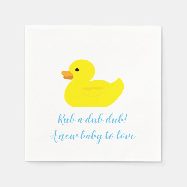 Rubber Duck Party Baby Shower Baby Napkins (Front)