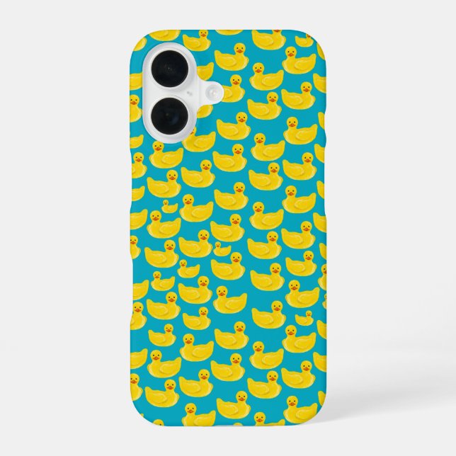Rubber duck pattern iPhone 16 case (Back)
