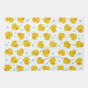 Rubber Duck Pattern Tea Towel