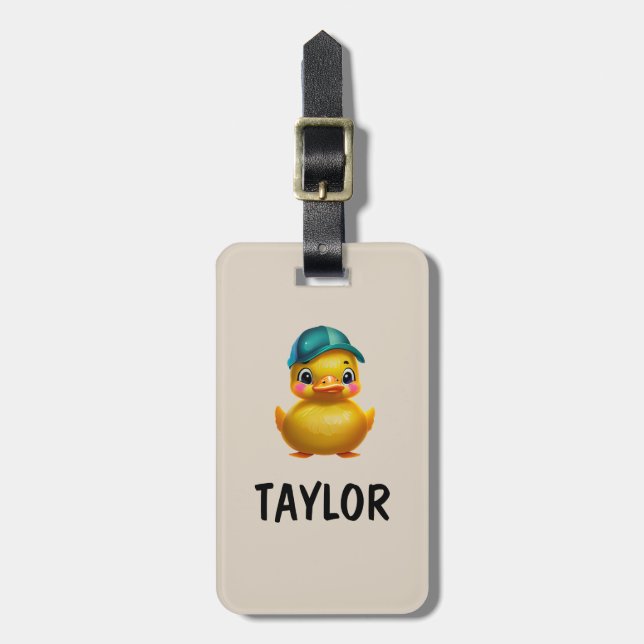 Rubber Duck Personalised Colourful Bag Backpack Luggage Tag (Front Vertical)