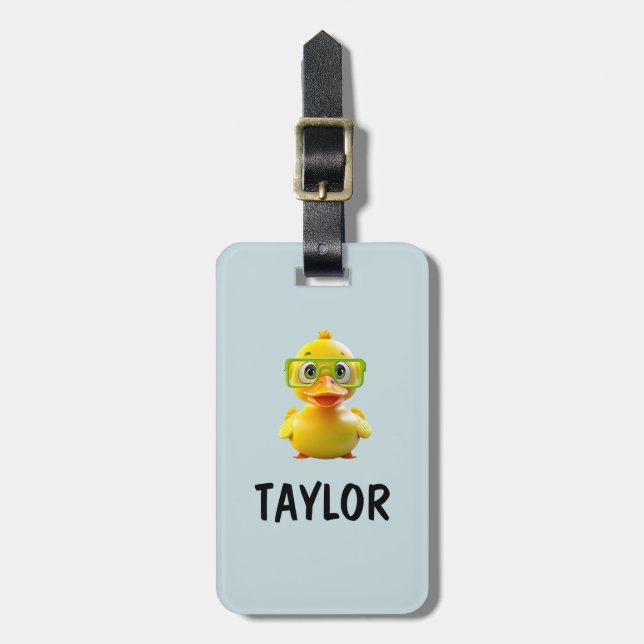 Rubber Duck Personalised Colourful Bag Backpack Luggage Tag (Front Vertical)