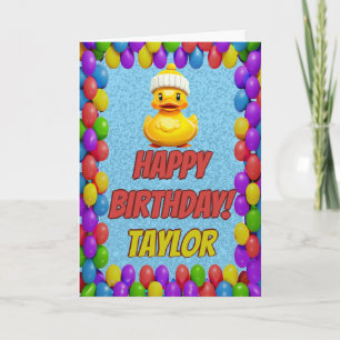 Rubber Duck Personalised Fun Greeting Birthday Card