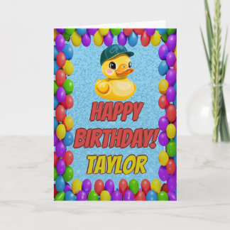 Rubber Duck Personalised Fun Greeting Birthday Card