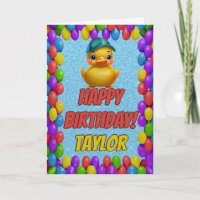 Rubber Duck Personalised Fun Greeting Birthday