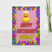 Rubber Duck Personalised Fun Greeting Birthday