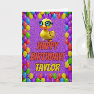 Rubber Duck Personalised Fun Greeting Birthday Card