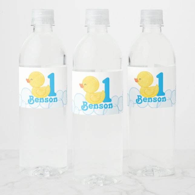 Rubber Duck Personalised  Water Bottle Label (Bottles)