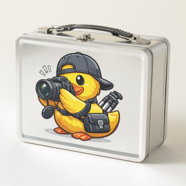Rubber Duck Photographer Metal Lunch Box (Front)