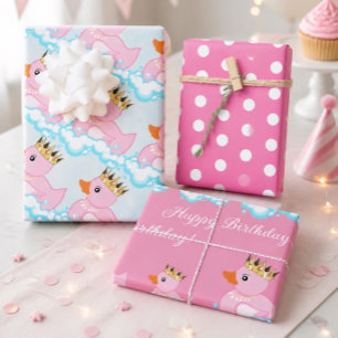 Rubber Duck (Pink) Birthday Party Wrapping Paper