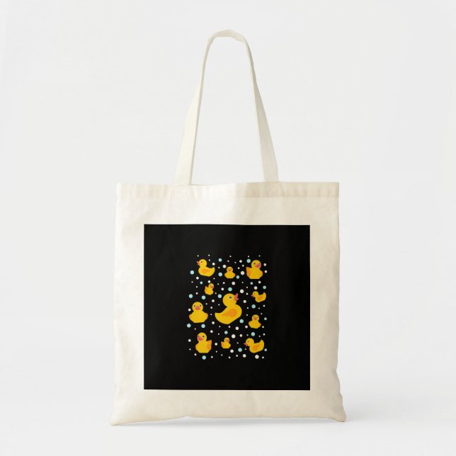 Rubber Duck Print Tote Bag (Front)