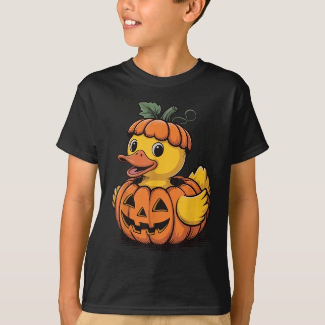 Rubber Duck Pumpkin Halloween T-Shirt (Front)