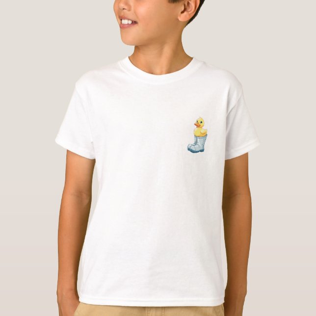 Rubber Duck Rain Boot Kids T-Shirt (Front)
