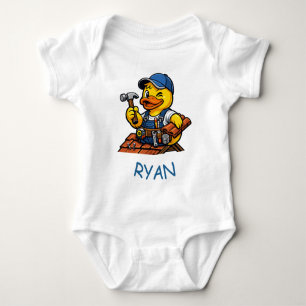 Rubber Duck Roofer Baby Bodysuit