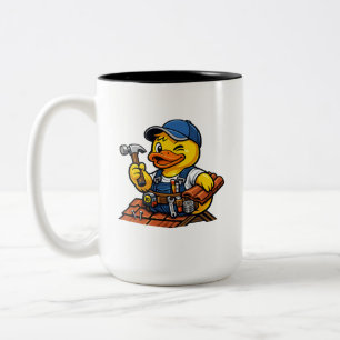 Rubber Duck Roofer Two-Tone Coffee Mug