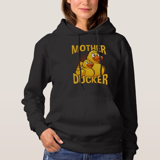 Rubber Duck Rude and Sarcasm Pun Hoodie (Front)